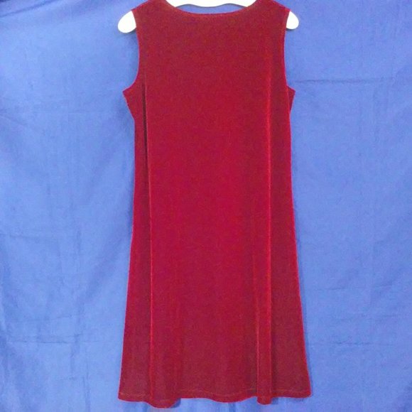 Dress Suit Susan Graver 2-peice Set Quilted Velvet Jacket Sheath Dress -M Wine - Picture 4 of 10